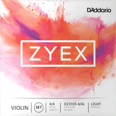 D&#039;Addario DZ310S 4/4M Zyex Violin String Set 4/4 Medium Tension (Silver D)