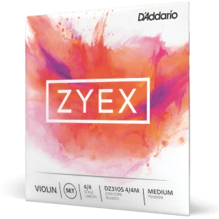 D'Addario DZ310S 4/4M Zyex Violin String Set 4/4 Medium Tension (Silver D)