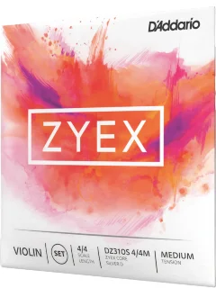 D'Addario DZ310S 4/4M Zyex Violin String Set 4/4 Medium Tension (Silver D)