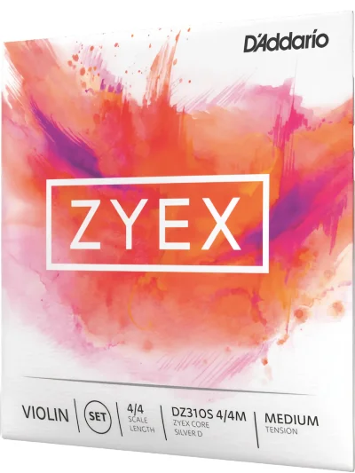 Струни для скрипки D'Addario DZ310S 4/4M Zyex Violin String Set 4/4 Medium Tension (Silver D)