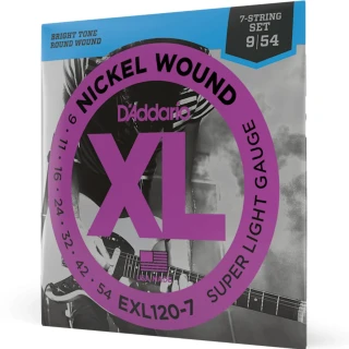 D'Addario EXL120-7 XL Nickel Wound Super Light 7-String 09-54