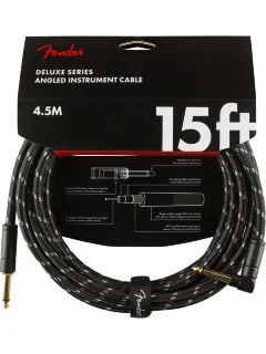 Fender Cable Deluxe Series 15' Angled Black Tweed