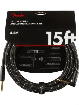 Fender Cable Deluxe Series 15&#039; Angled Black Tweed