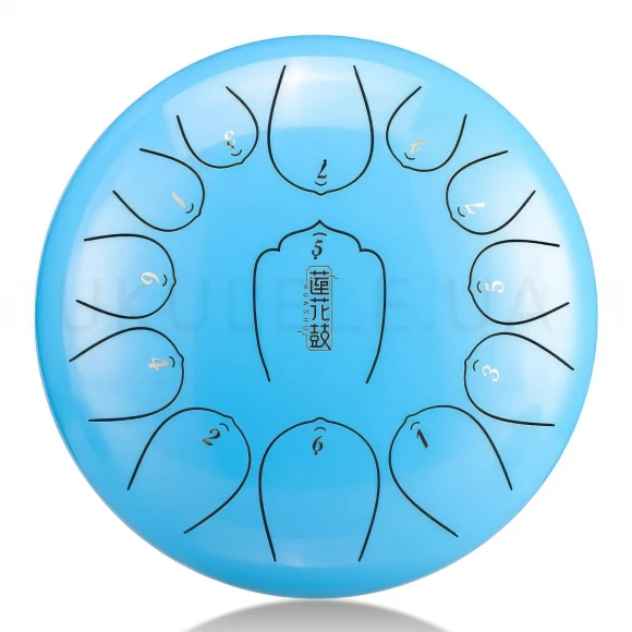 Глюкофон Hluru Huashu THL13-12 SkyBlue 12" (30см) 13 нот Tongue Drum Carbon Steel
