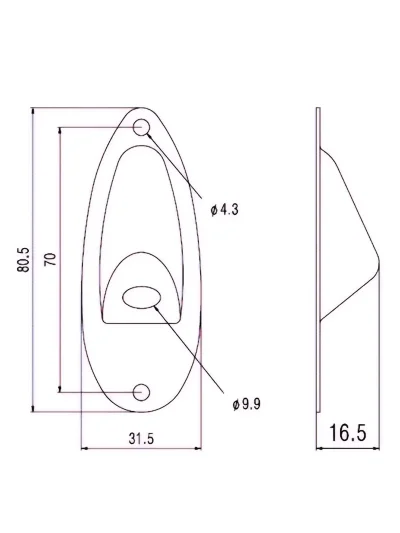 Роз'єм-планка Paxphil HJ101 Strat Style Jack Plate (Black)