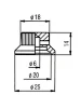 Ручка для потенціометра Paxphil NS007 Hat Control Knob Screw Type (Chrome)