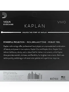 D'Addario KV310 4/4M Kaplan Vivo Violin String Set 4/4 Scale Medium Tension