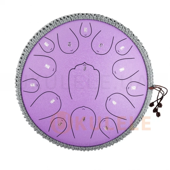 Глюкофон Hluru Huashu THL15-13 Lavander 13" (33см) 15 нот Tongue Drum Carbon Steel