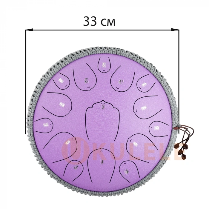 Глюкофон Глюкофон Hluru Huashu THL15-13 Lavander 13" (33см) 15 нот Tongue Drum Carbon Steel
