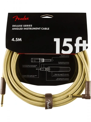 Fender Cable Deluxe Series 15&#039; Angled Black Tweed