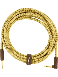 Fender Cable Deluxe Series 15' Angled Black Tweed