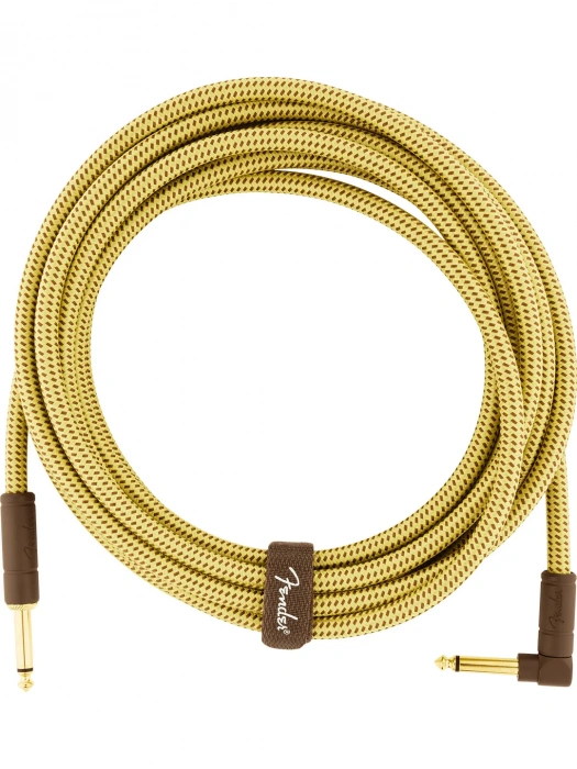 Fender Cable Deluxe Series 15' Angled Black Tweed