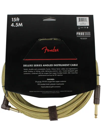 Інструментальний кабель Fender Cable Deluxe Series 15' Angled Black Tweed