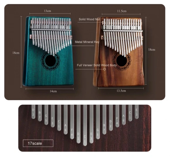 Калимба Hluru KD17 Walnut (17 нот, орех) Калимба Hluru KD17 Walnut (17 нот, орех)