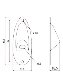 Paxphil HJ101 Strat Style Jack Plate (Chrome)