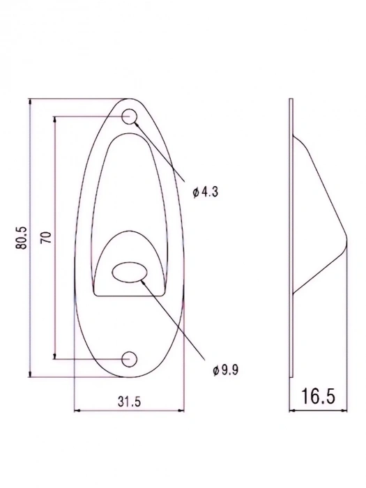 Paxphil HJ101 Strat Style Jack Plate (Chrome)