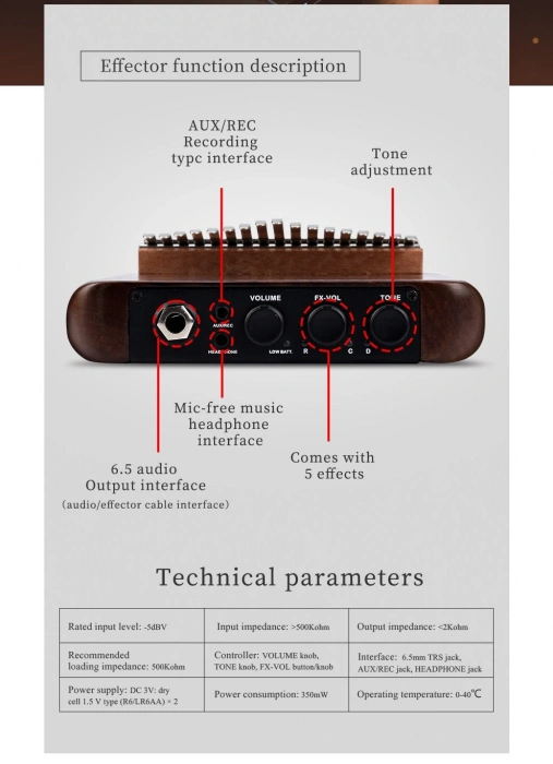 Калімба Калімба Hluru KEQ17 Black Walnut