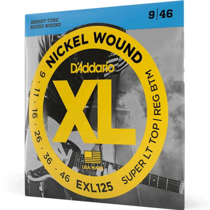 D'Addario EXL125 XL Nickel Wound Super Light Top/Regular Bottom 09-46