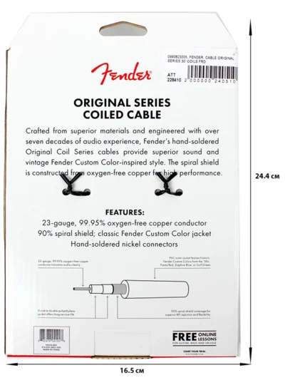 Інструментальний кабель Fender Cable Original Series 30' Coils Fiesta Red