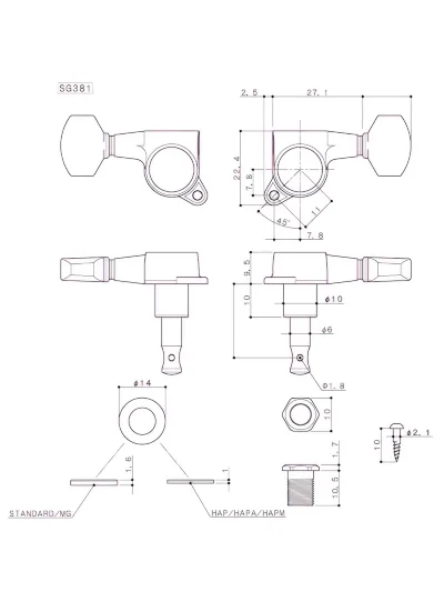 Кілки Gotoh SG381-07 MG L C