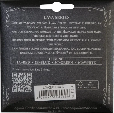 Струни Aquila 113U Lava Concert Low G Ukulele Strings