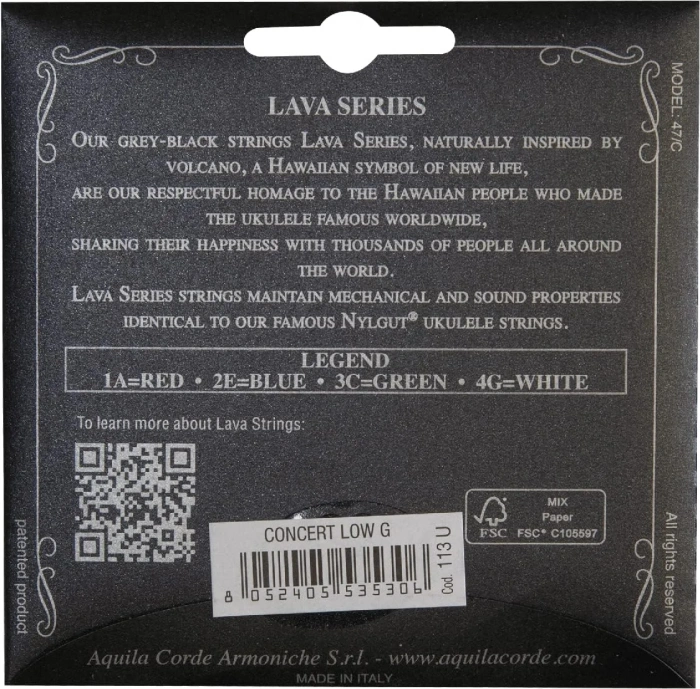 Aquila 113U Lava Concert Low G Ukulele Strings