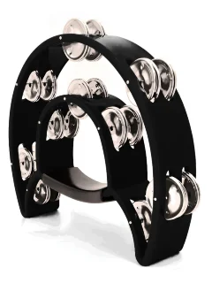 Maxtone 818 Dual Power Tambourine (Black)