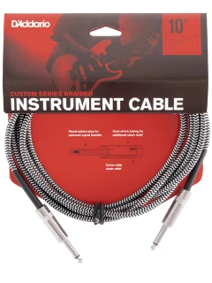 D'Addario PW-BG-10BG Custom Series Braided Instrument Cable Grey (3m)