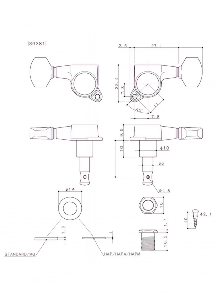 Кілки Gotoh SG381-07 MG L CK Кілки Gotoh SG381-07 MG L CK