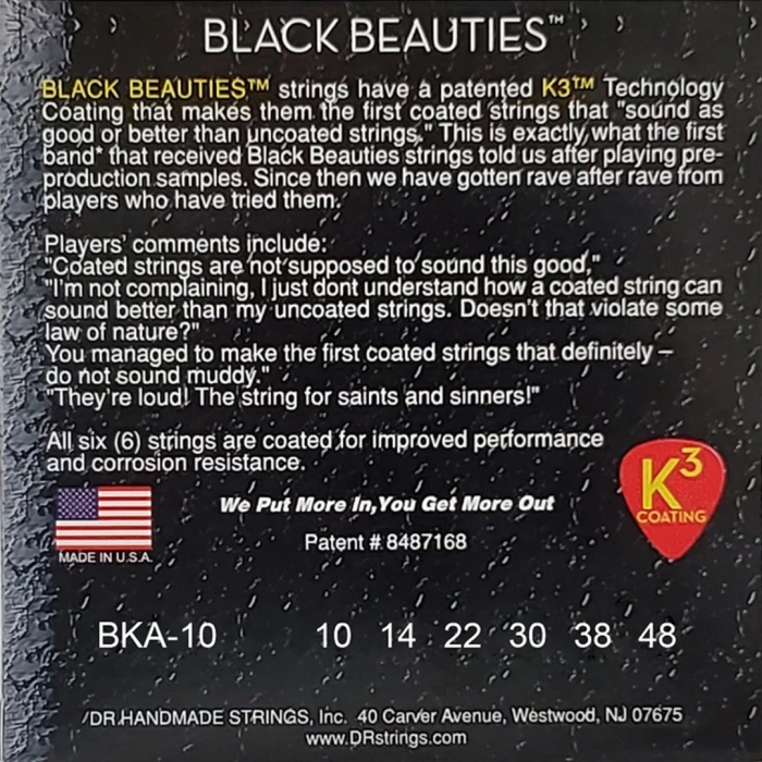 DR BKA-10 Black Beauties Acoustic Extra Light 10-48