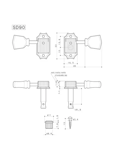 Кілки Gotoh SD90-SL GG