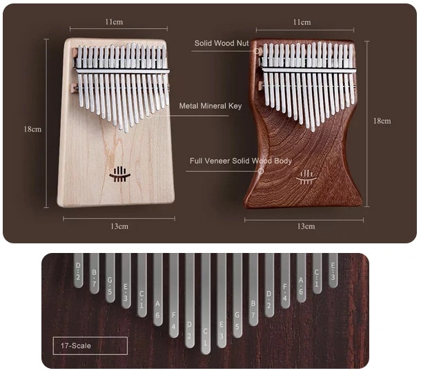 Калімба Калімба Hluru KF17 Koa (17 нот, акація)