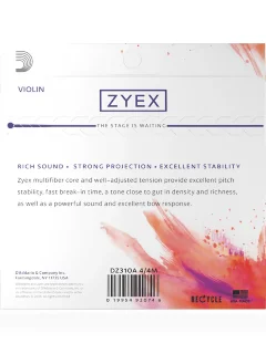 D'Addario DZ310A 4/4M Zyex Violin String Set 4/4 Medium Tension