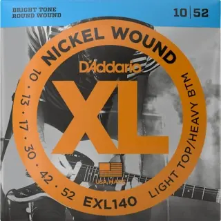 D'Addario EXL140 XL Nickel Wound Light Top/Heavy Bottom 10-52
