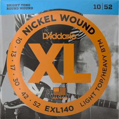 D&#039;Addario EXL140 XL Nickel Wound Light Top/Heavy Bottom 10-52