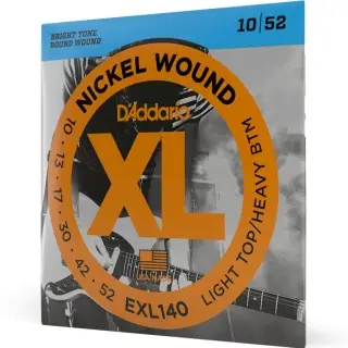 D'Addario EXL140 XL Nickel Wound Light Top/Heavy Bottom 10-52