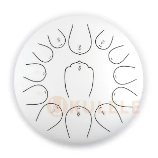 Hluru Huashu THL13-12 White 12" (30см) 13 нот Tongue Drum Carbon Steel