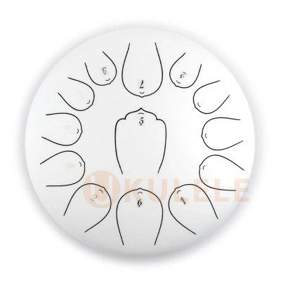 Hluru Huashu THL13-12 White 12&quot; (30см) 13 нот Tongue Drum Carbon Steel