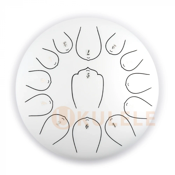 Глюкофон Глюкофон Hluru Huashu THL13-12 White 12" (30см) 13 нот Tongue Drum Carbon Steel