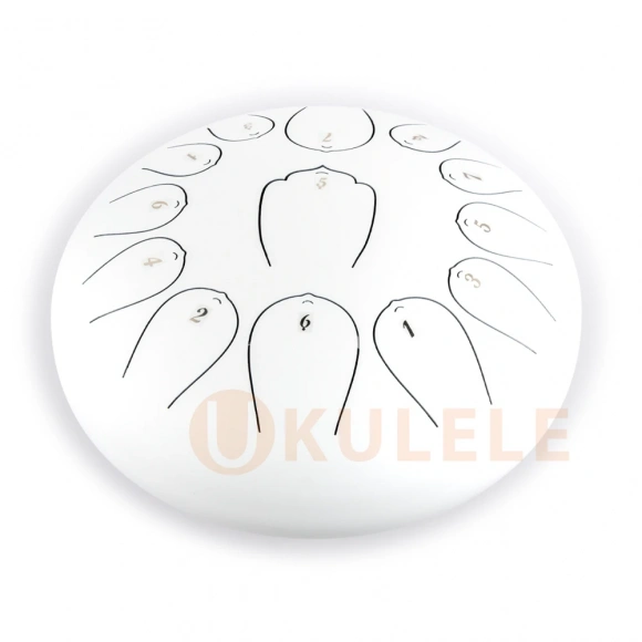 Глюкофон Hluru Huashu THL13-12 White 12" (30см) 13 нот Tongue Drum Carbon Steel