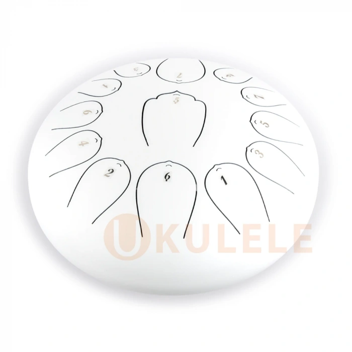 Hluru Huashu THL13-12 White 12" (30см) 13 нот Tongue Drum Carbon Steel