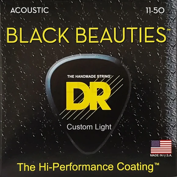 Струни DR BKA-11 Black Beauties Acoustic Custom Light 11-50
