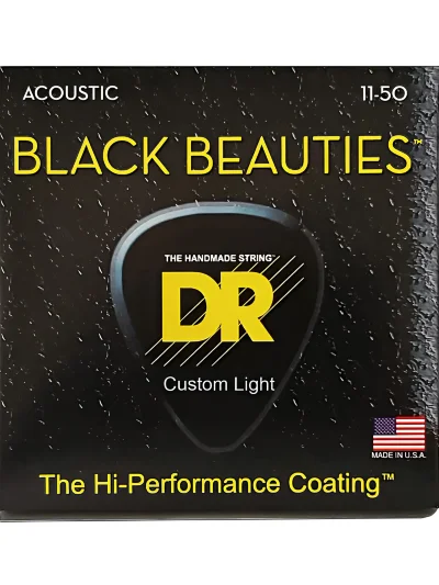 Струни DR BKA-11 Black Beauties Acoustic Custom Light 11-50