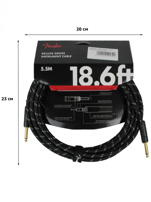 Fender Cable Deluxe Series 18.6' Black Tweed