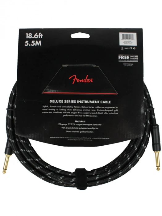 Fender Cable Deluxe Series 18.6' Black Tweed