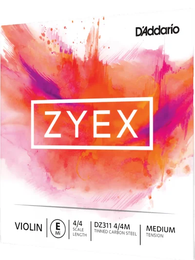 Струни для скрипки D'Addario DZ311 4/4M Zyex Violin String E 4/4 Medium Tension