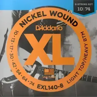 D'Addario EXL140-8 XL Nickel Wound Light Top/Heavy Bottom 8-String 10-74