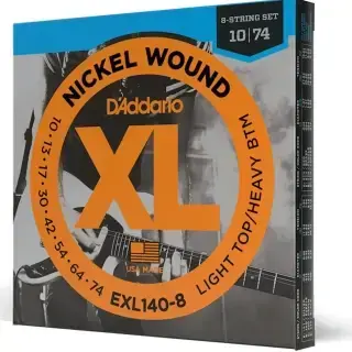 D'Addario EXL140-8 XL Nickel Wound Light Top/Heavy Bottom 8-String 10-74
