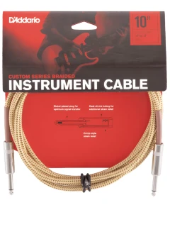 D'Addario PW-BG-10TW Custom Series Braided Instrument Cable Tweed (3m)
