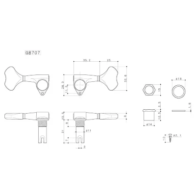 Кілки Gotoh GB707 CK